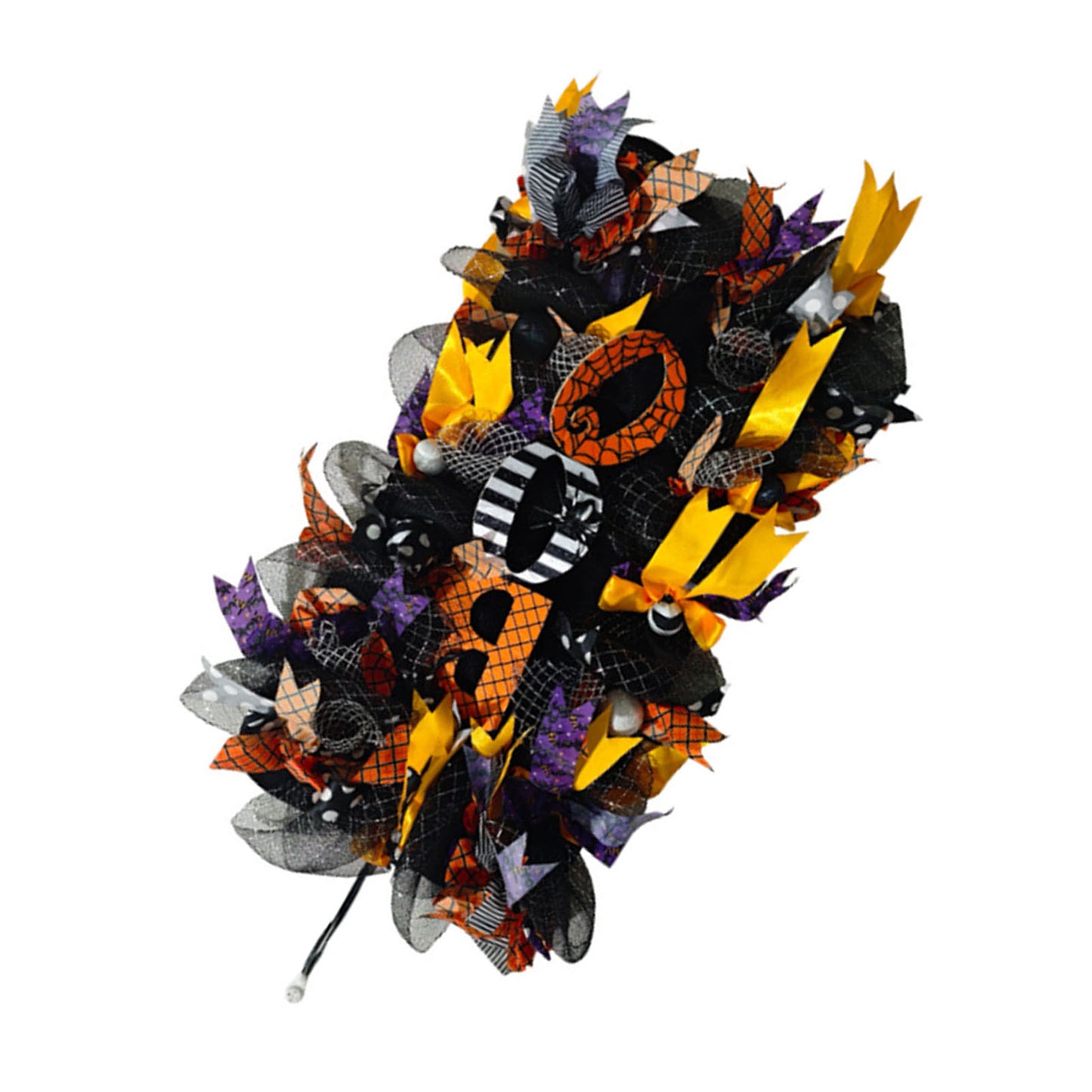 Spooky Wreath for Door Decoration - Pumpkin & Spiderweb Design
