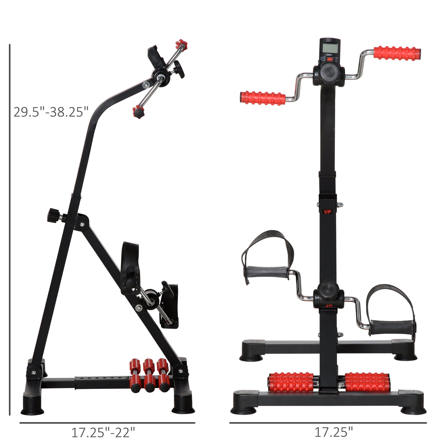 Height-Adjustable Pedal Exerciser with LCD Display & Foot Massage