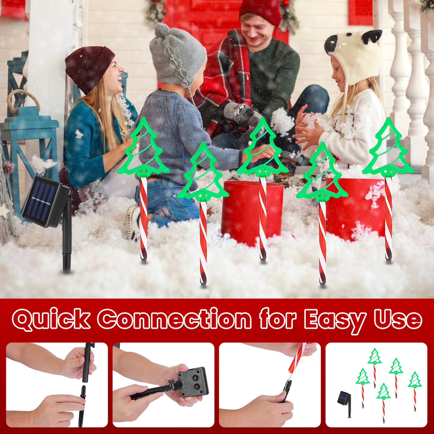 Christmas Outdoor Pathway Lights - 8 Modes, IP44 Waterproof