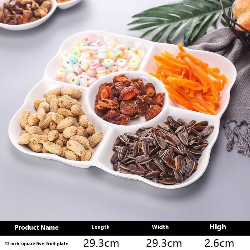 Square Porcelain Snack Plate Set - European Style Creative Kitchen Dish