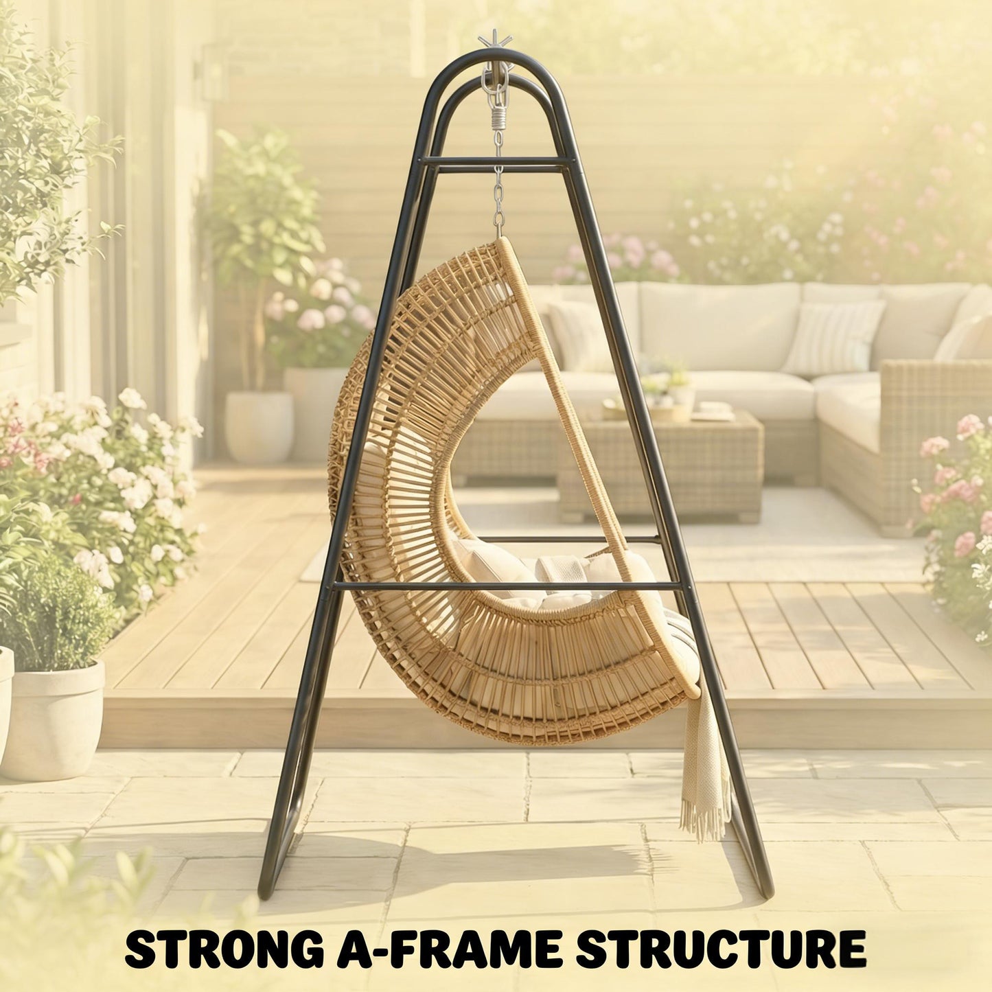 Hammock Chair Stand - Solid Steel A-Frame for Indoor & Outdoor