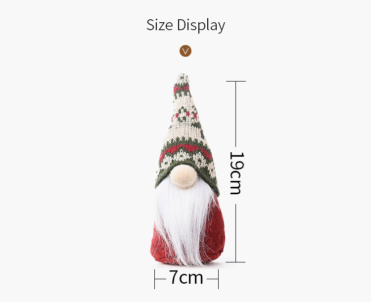 Christmas Forest Elderly Doll Ornament - Holiday Decorative Figurine