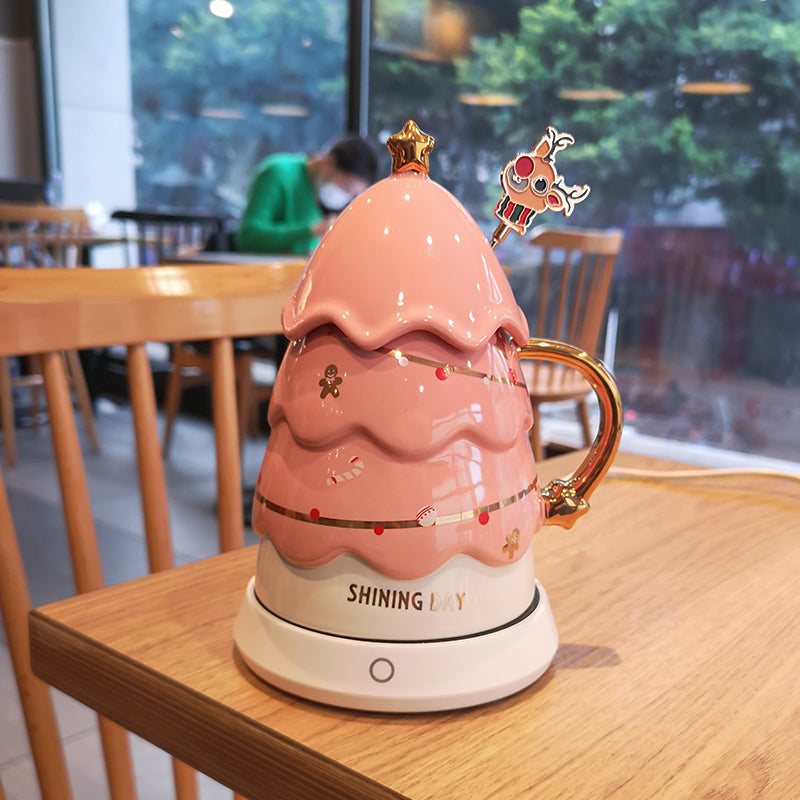 Cute Christmas Tree Cup - Creative Holiday Drinkware, Ceramic, 401-500mL