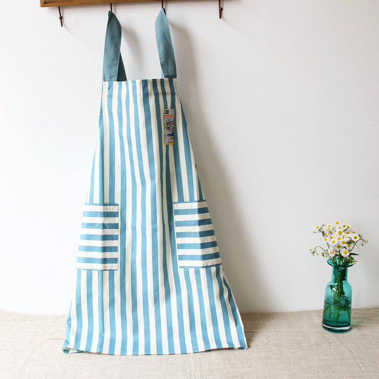 Cotton-Linen Apron with Straps - Stain-Resistant Kitchen Coverup