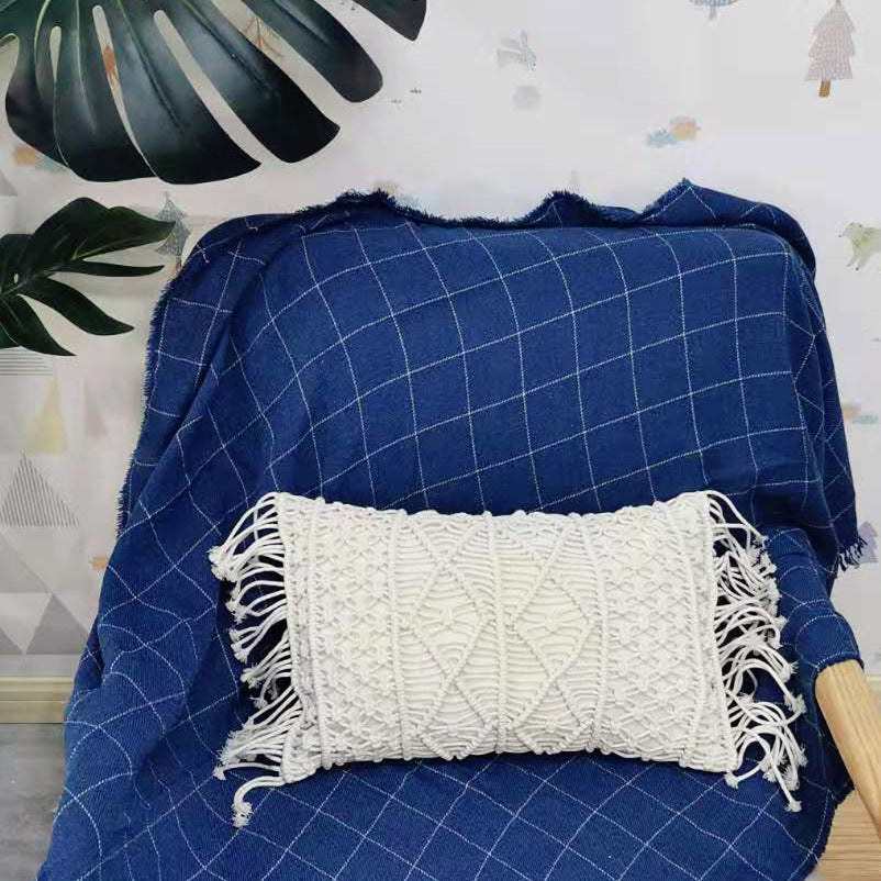 Woven Waist Pillowcase Geometric Abstraction Nordic Style Offwhite 30x45cm