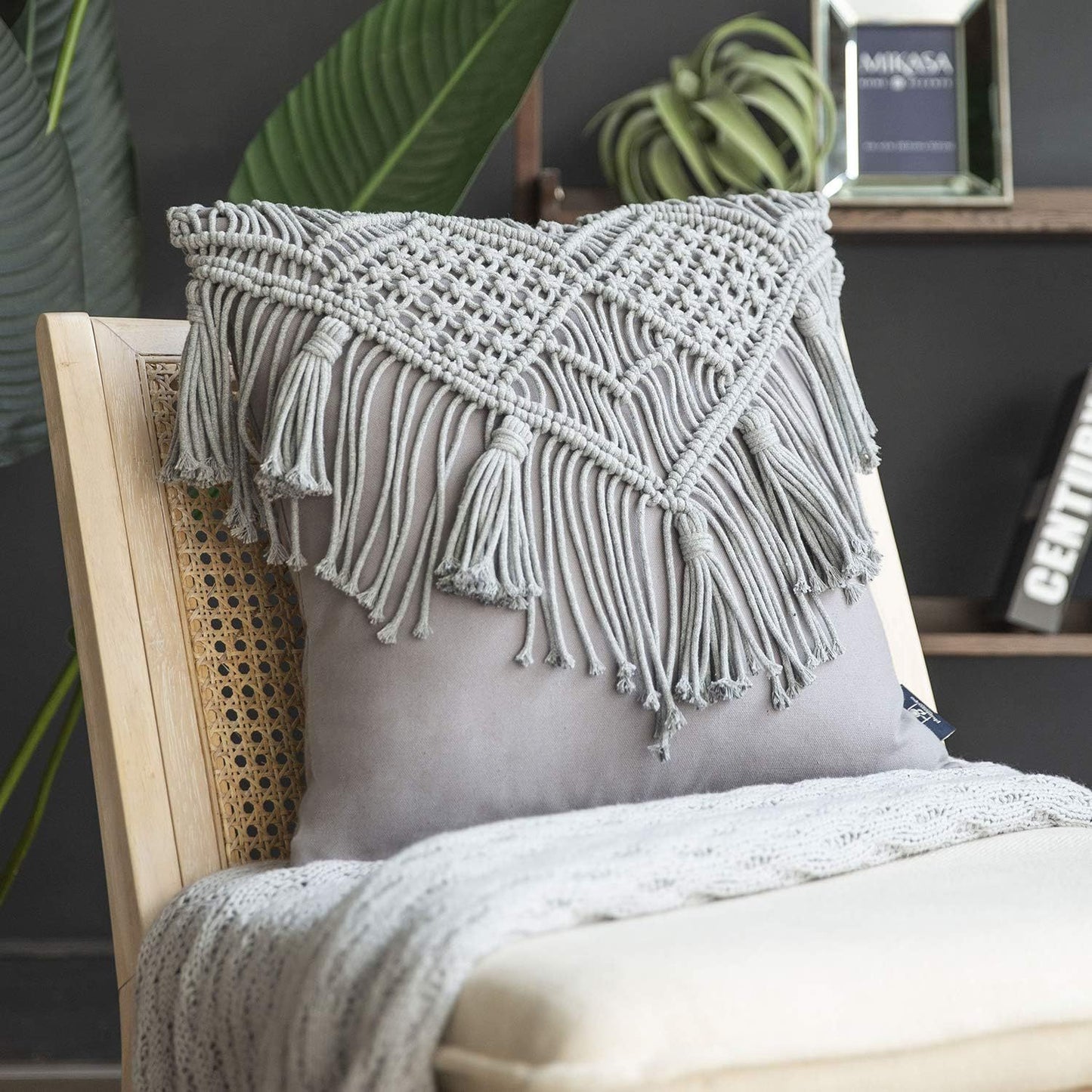 Cotton Rope Woven Tassel Pillow Cover - 45x45 cm Home Decor Cushion