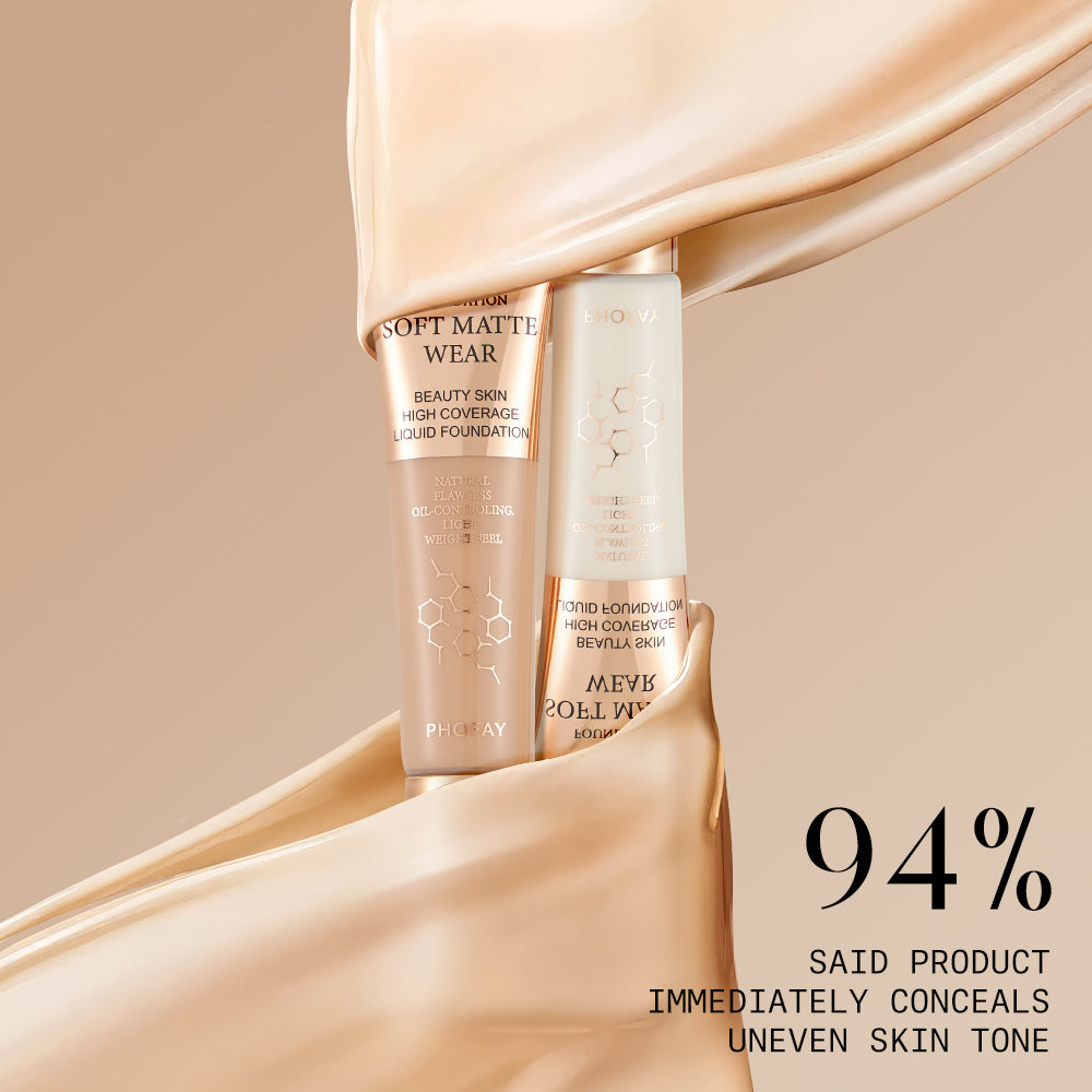 Full Coverage Liquid Foundation - Lightweight Oil-Controlling Makeup