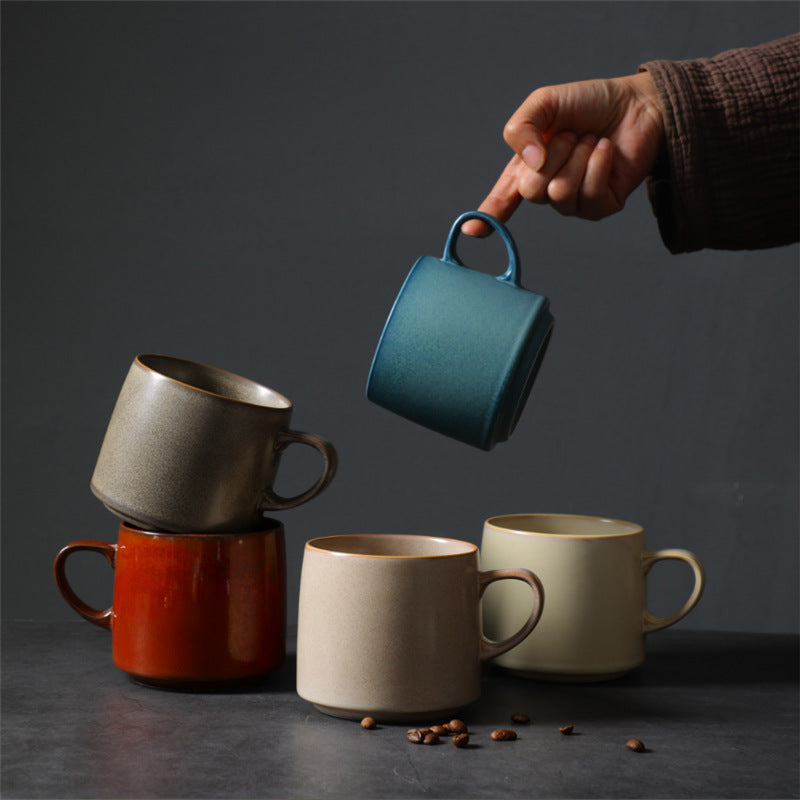 Ceramic Water Cup Set - Multiple Colors & 440ml Capacity for Coffee & Tea