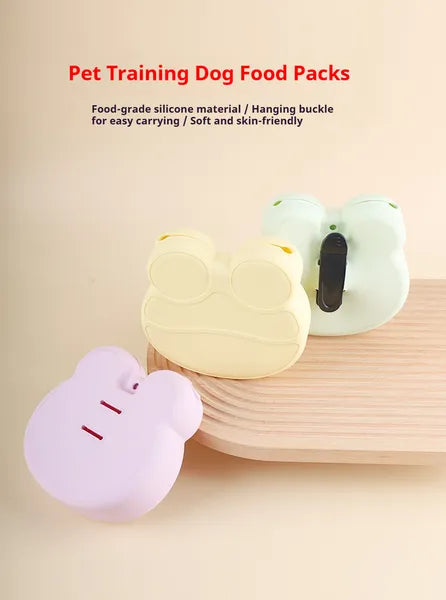Pet Training Treat Pouch with Food-Grade Silicone & Hanging Buckle - Soft Dog Treat Bag for Puppy & Outdoor Use
