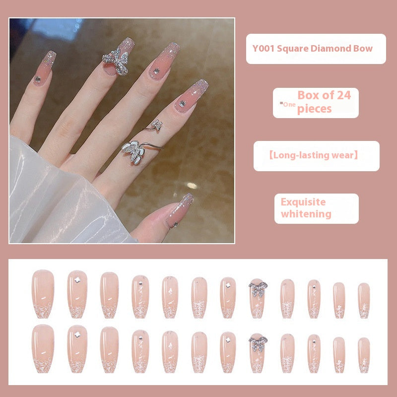 Women's Nail Art Kit with Detachable Color Variants - Spicy White Armor Design