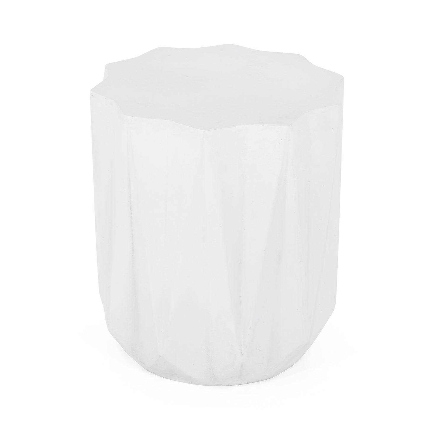 Outdoor Lightweight Concrete Side Table - Antique White