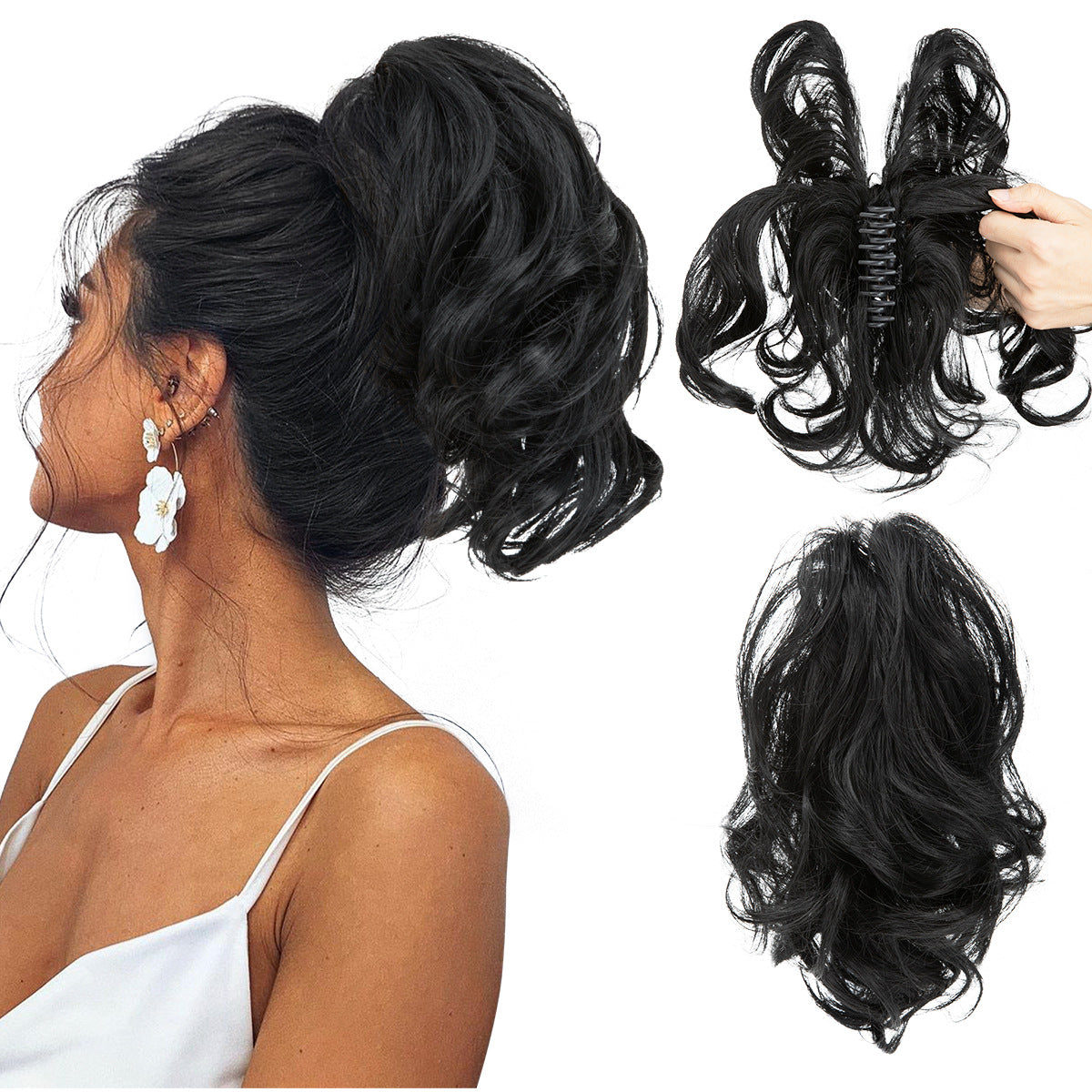 Adjustable Short Ponytail Wig Grip for Women - Natural Fluffy Hair Accessory