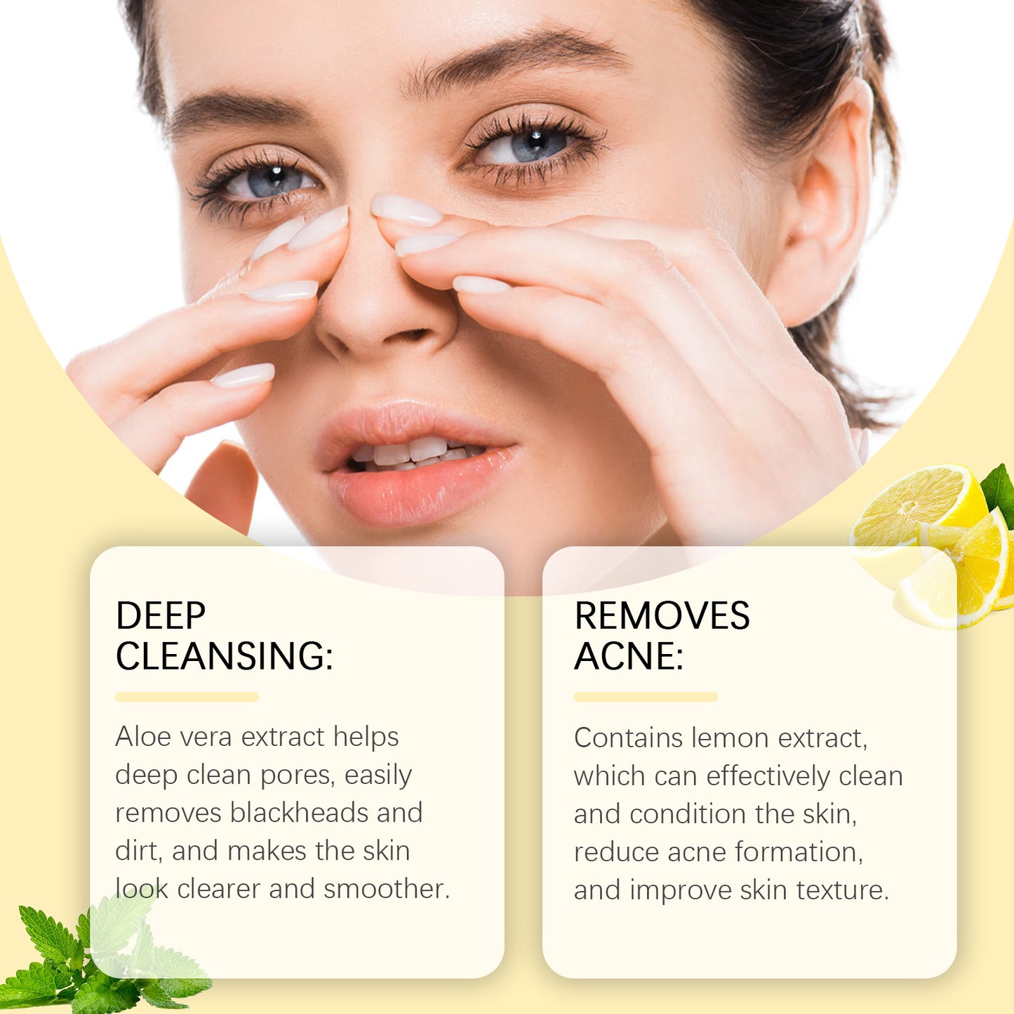 Blackhead Cleansing Nose Strips with Aloe & Lemon Extract - Pore Refining
