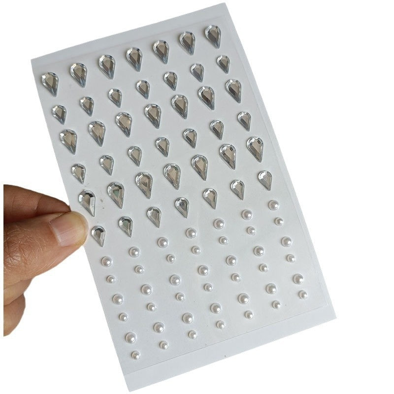 Pearl and Crystal Nail Art Stickers Set for DIY Manicure and Decor