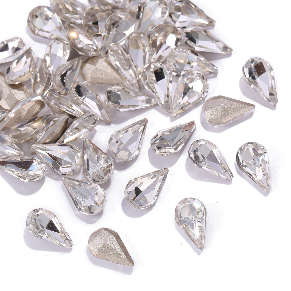 Water Drop Nail Art Diamonds – 100pc Transparent Stones