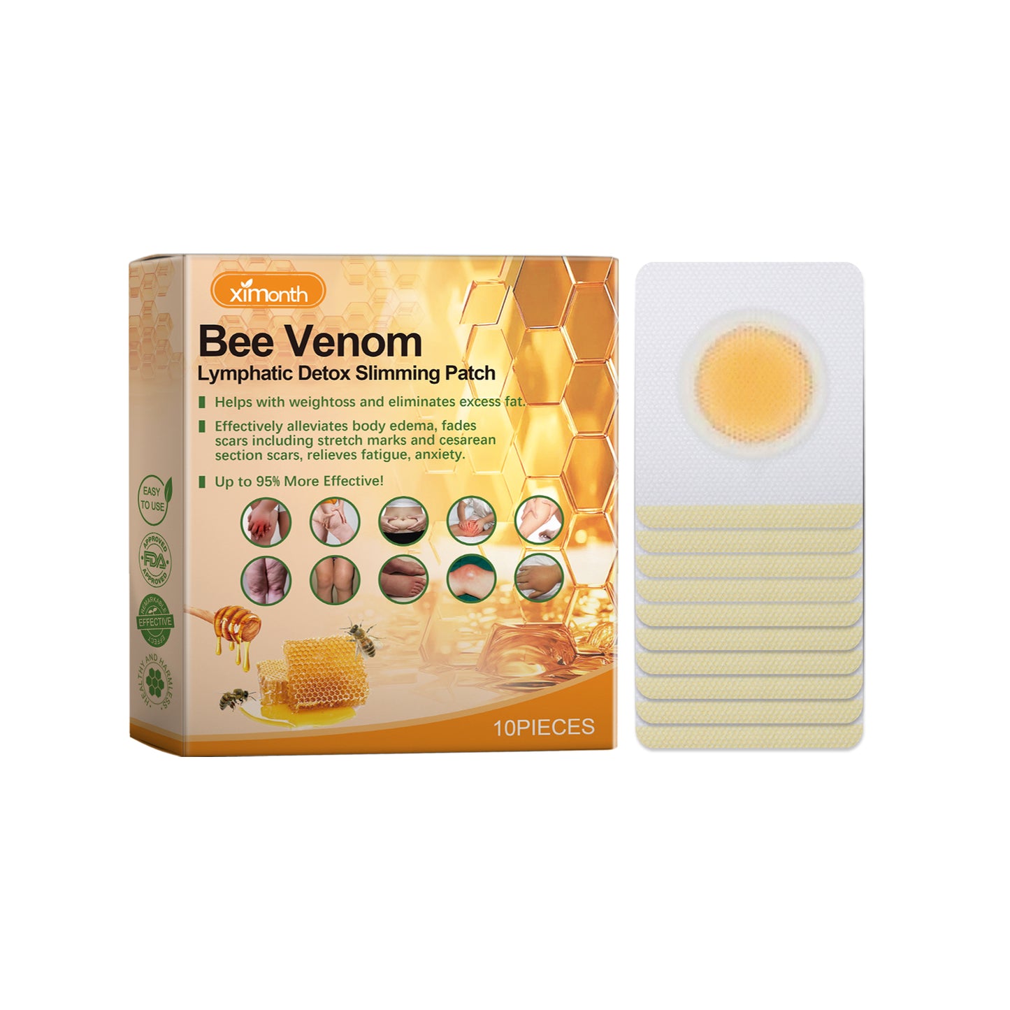 Bee Venom Slimming Patch - 10-Piece Body Shaping & Skin Firming Treatment