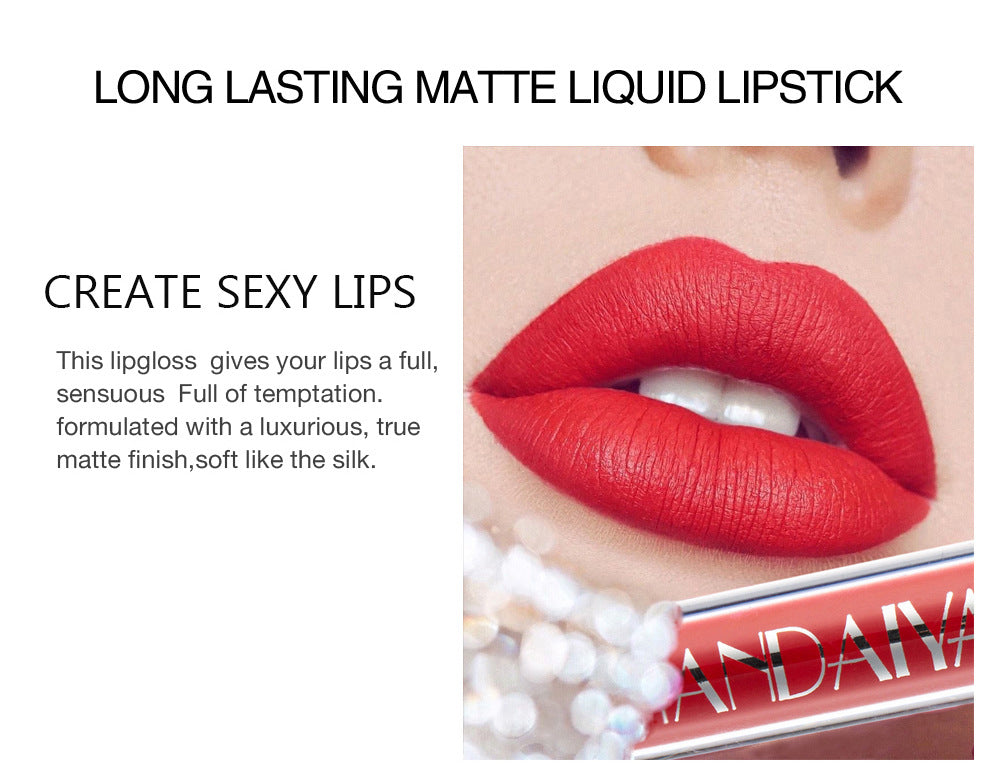 6-Piece Matte Liquid Lipstick Set - Long-Lasting Waterproof Velvet Lip Gloss