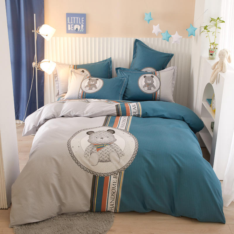 Kids Cotton Cartoon Bedding Set - Boys Girls Bed Linen & Pillowcases