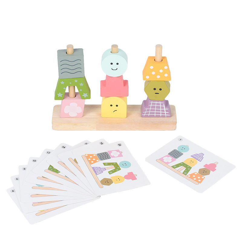 Educational Wooden Stacking Blocks for Early Learning - Fun Sleeve Column