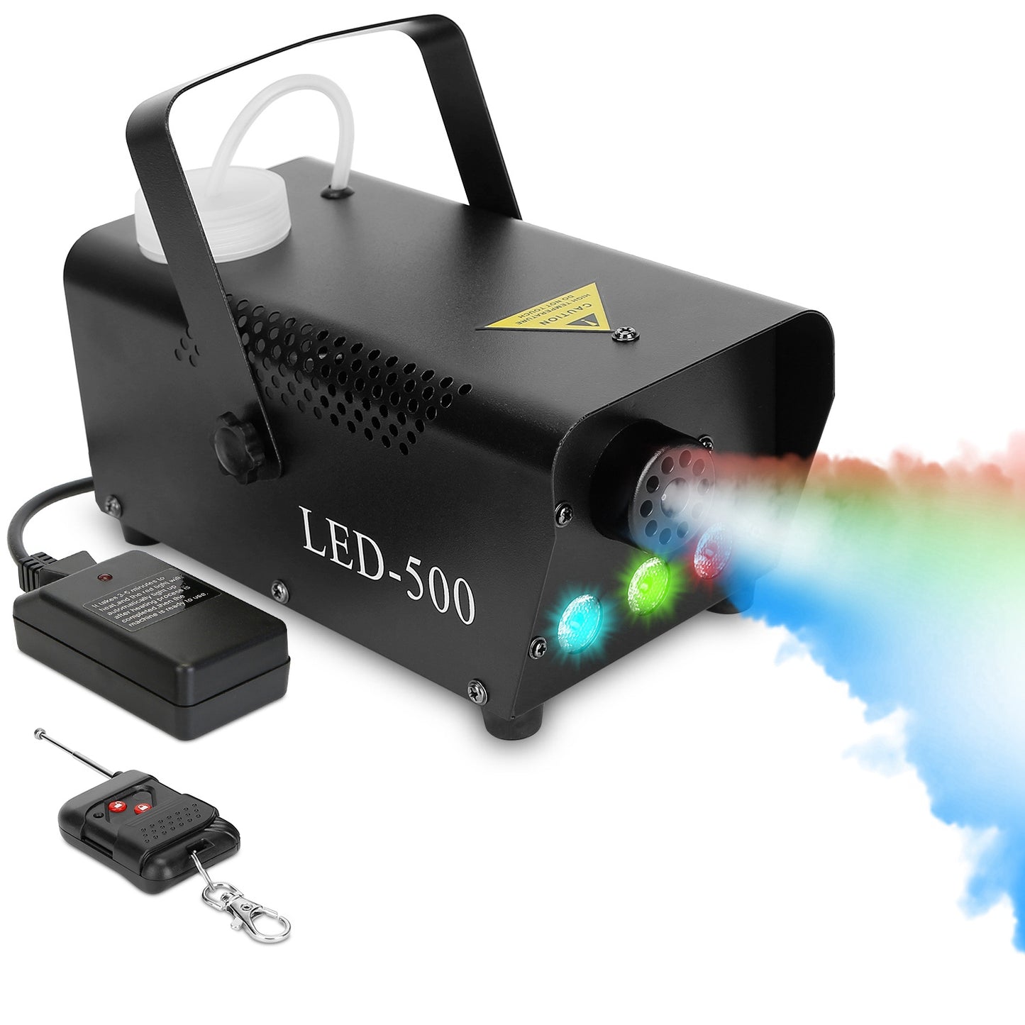 400W Fog Machine with RGB LED Lights & Remote Control - Black