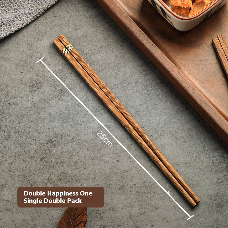 High-End Wooden Chopsticks Set - Anti-Slip & Anti-Mold Family Kitchenware