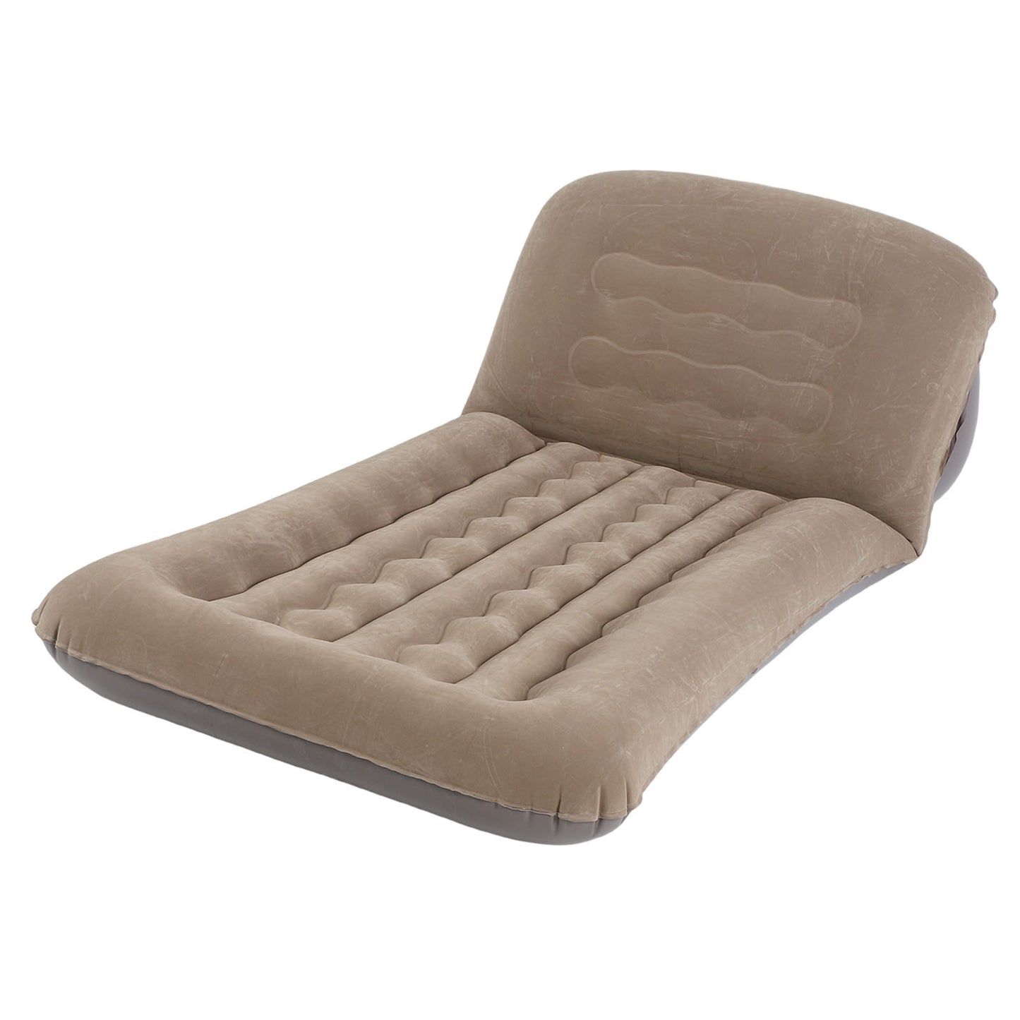 Inflatable Mattress With Adjustable Backrest Brown Portable Foldable