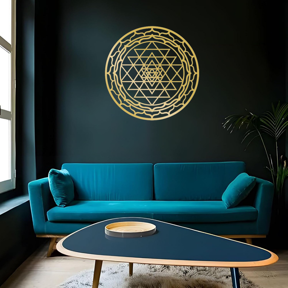 Handcrafted Yantra Mandala Metal Wall Art - Wrought Iron Decor