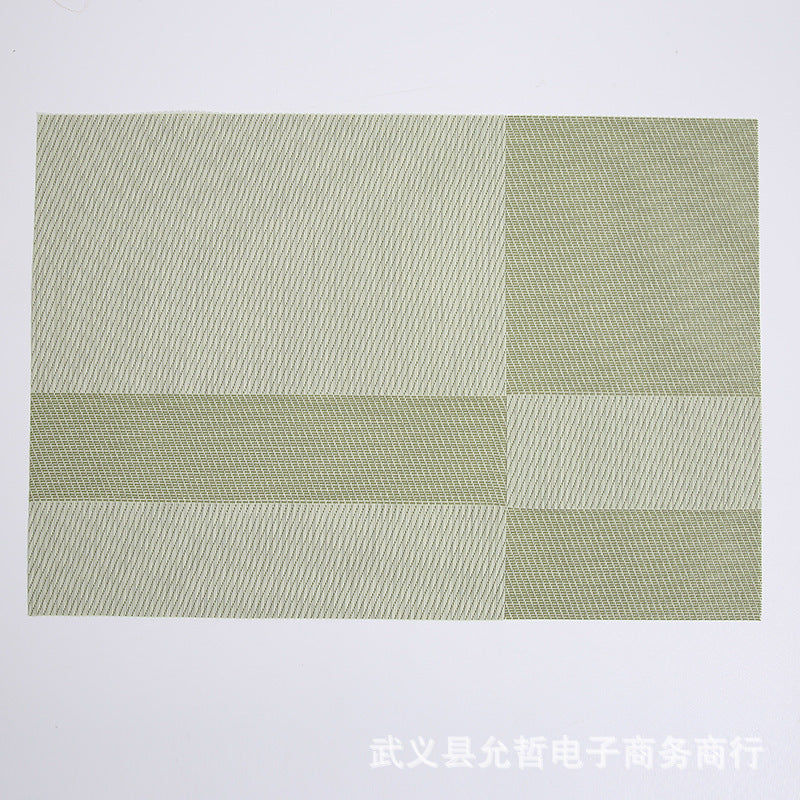 Double-Sided PVC Plaid Placemat Set - Woven Insulation Tableware Mat for Hotel & Restaurant
