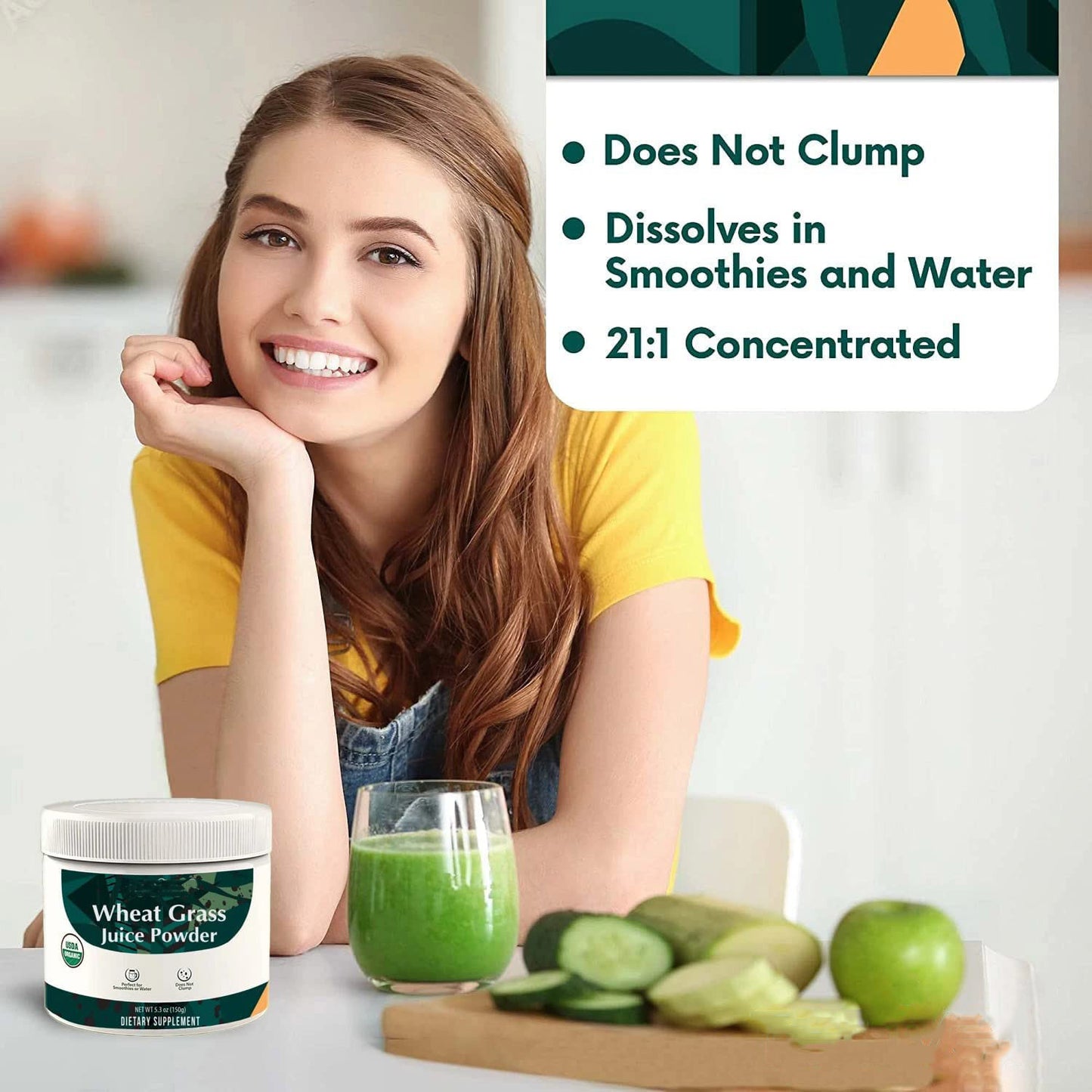 Wheat Grass Juice Powder - 150g Natural Superfood for Health & Detox