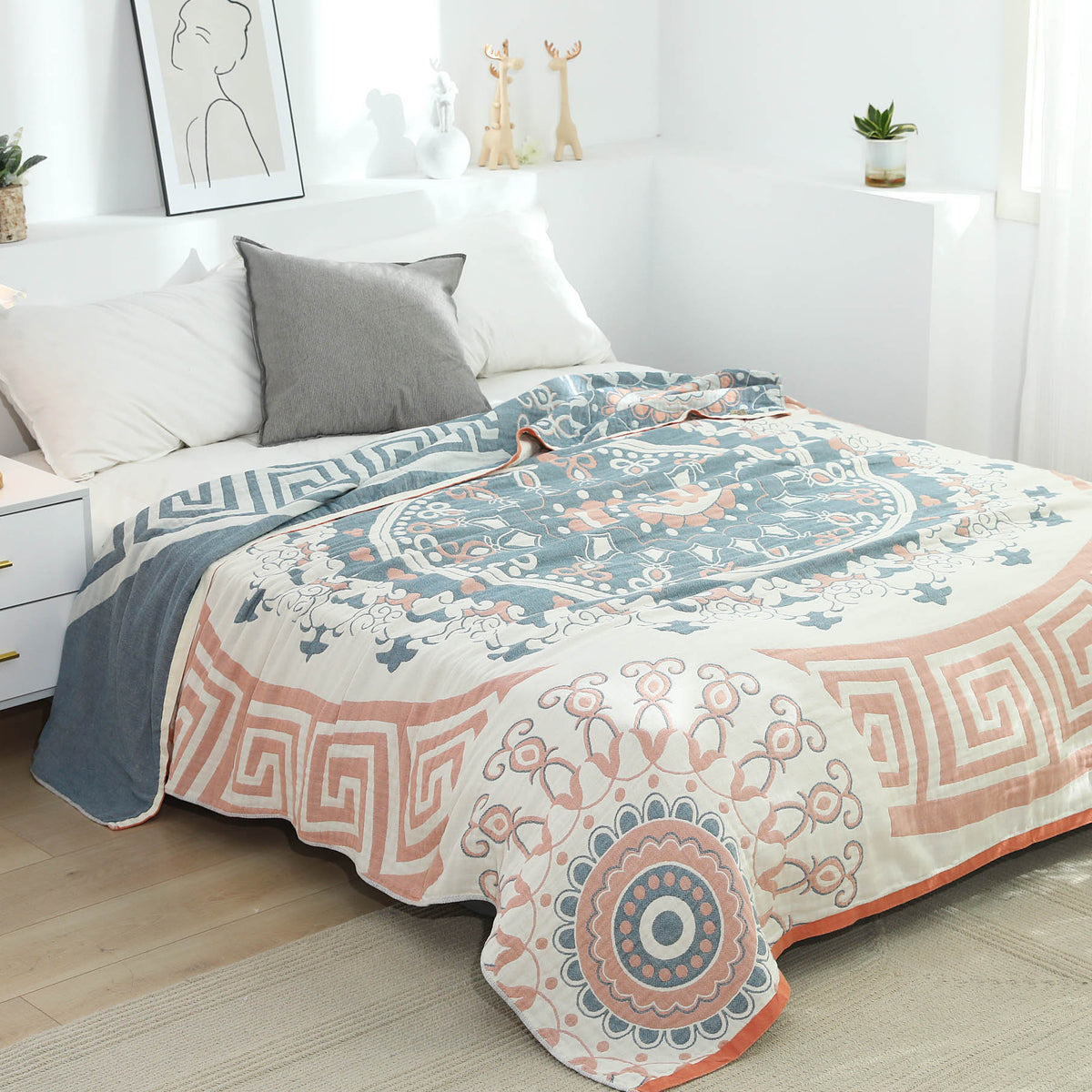 Pure Cotton Towel Blanket Bohemian Style - Multiple Sizes & Patterns