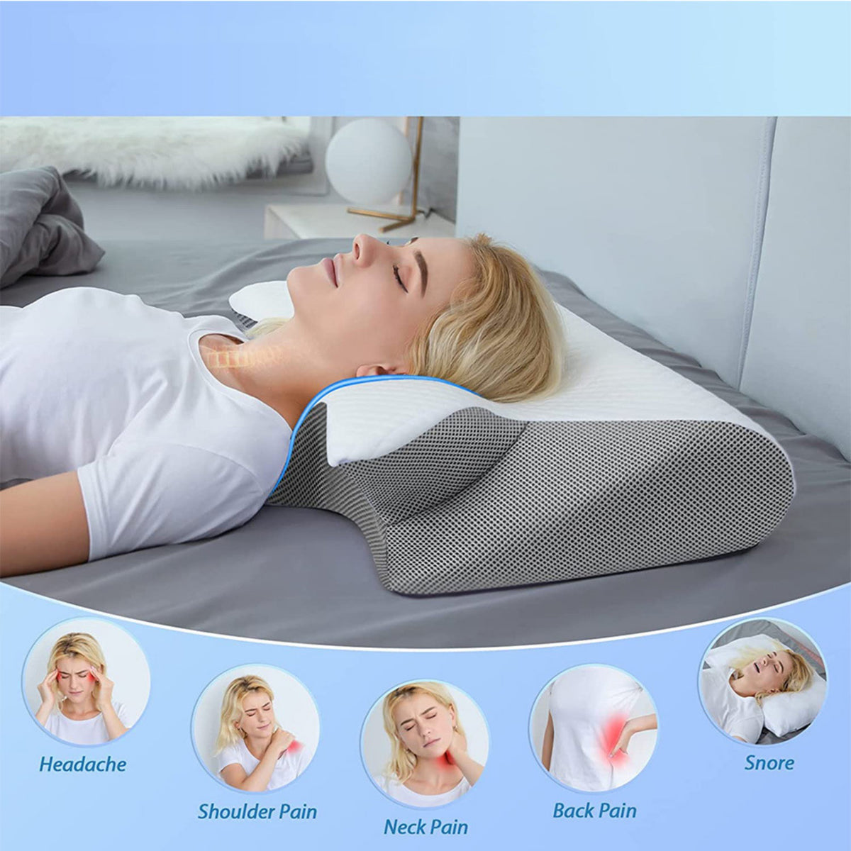 Memory Pillow for Home Sleep Comfort - Rectangular Memory Foam Cushion