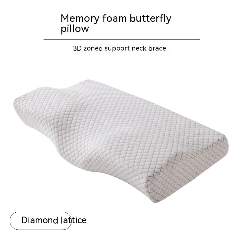 Memory Cotton Butterfly Shaped Pillow for Cervical Support and Neck Care