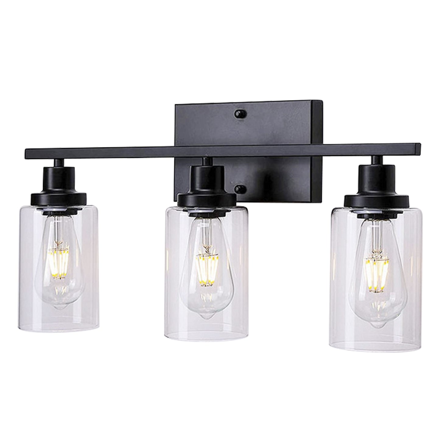 Modern 3-Light Wall Sconce with Glass Shades - Bathroom Vanity & Living Room Lighting