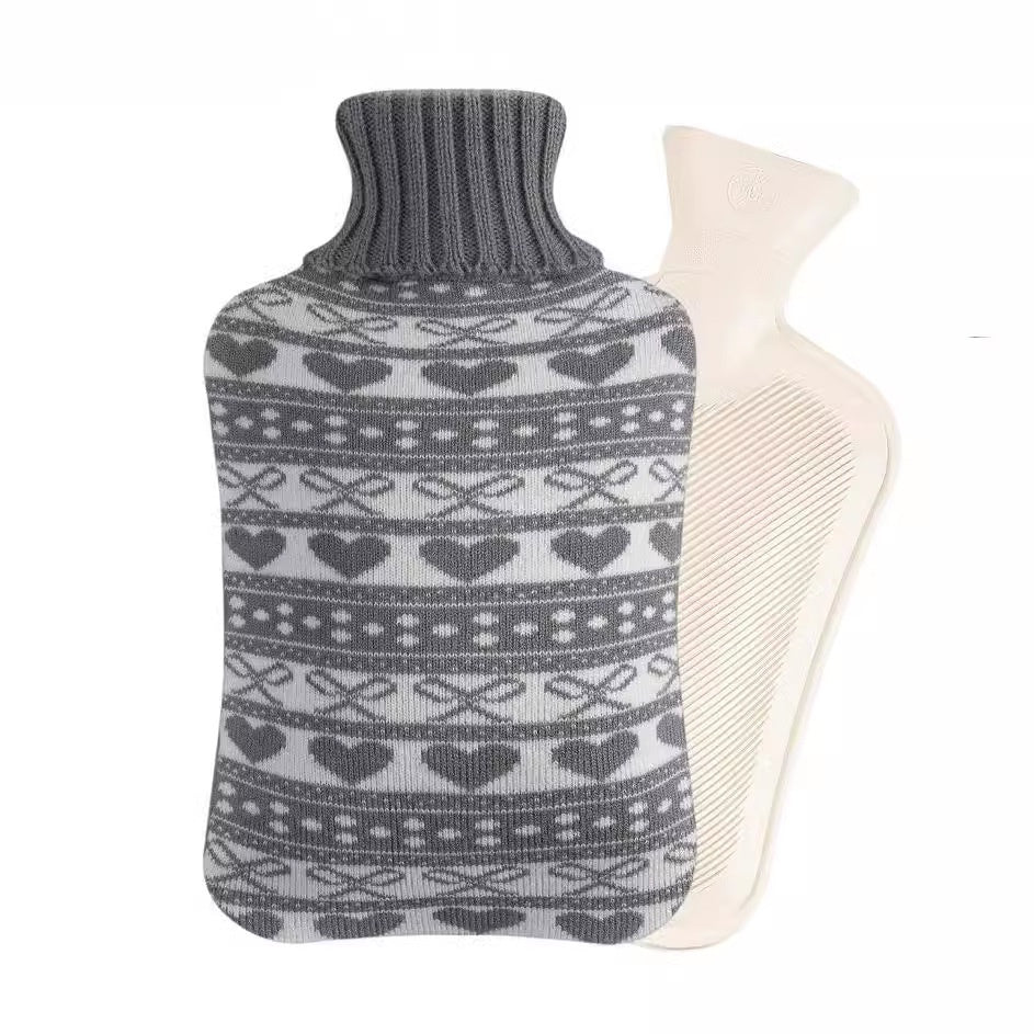 Water Bag Hand Warmer Rubber Hot Water Bottle 2L Multi-Color