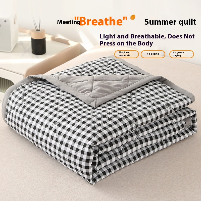Washed Cotton Summer Quilt Blanket - Non-Printed, Lightweight, Multiple Sizes