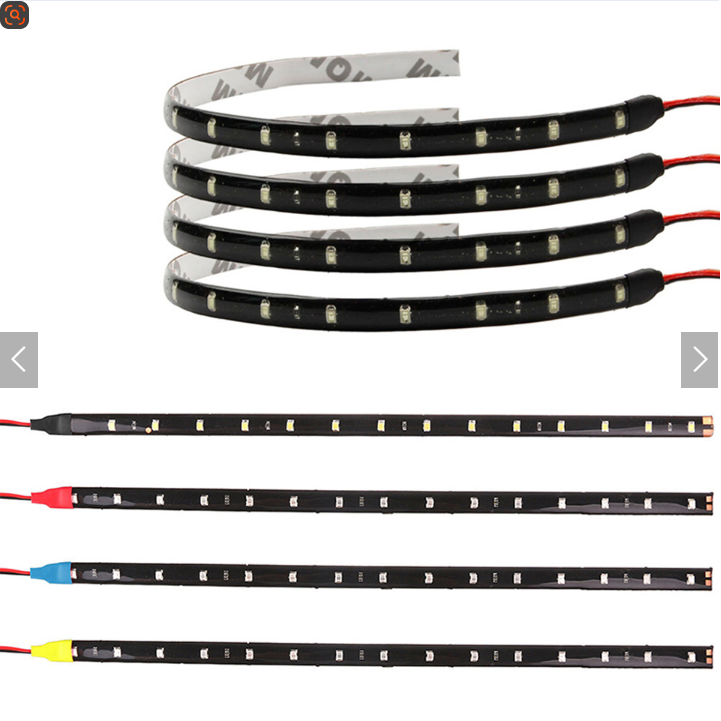 Waterproof 12'' 15 LED Car Motorcycle Underbody Light Kit - 12V DC, Multi-Color 6 Pack