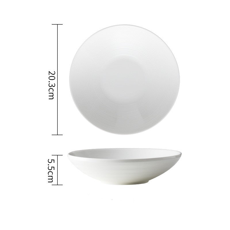 Large Bamboo Soup Bowl Set - 8in & 10in Ceramic Kitchen Serving Bowls