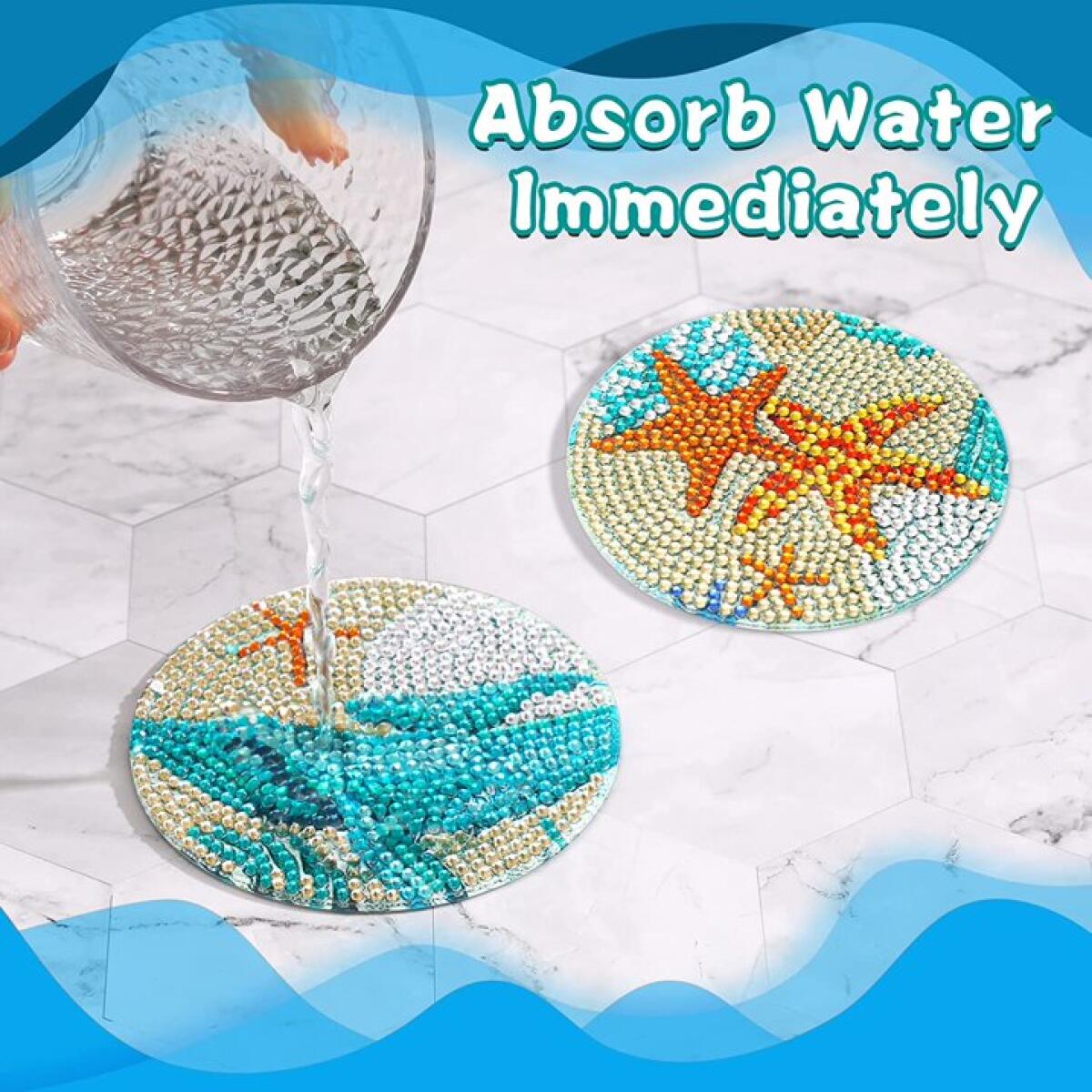 16-Piece Rhinestone Diamond Coaster Set