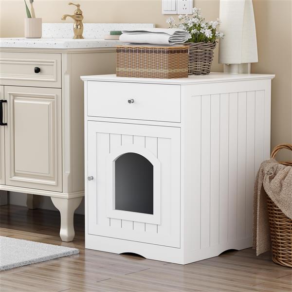 Wooden Pet House - White Pet Nest for Cats & Small Pets