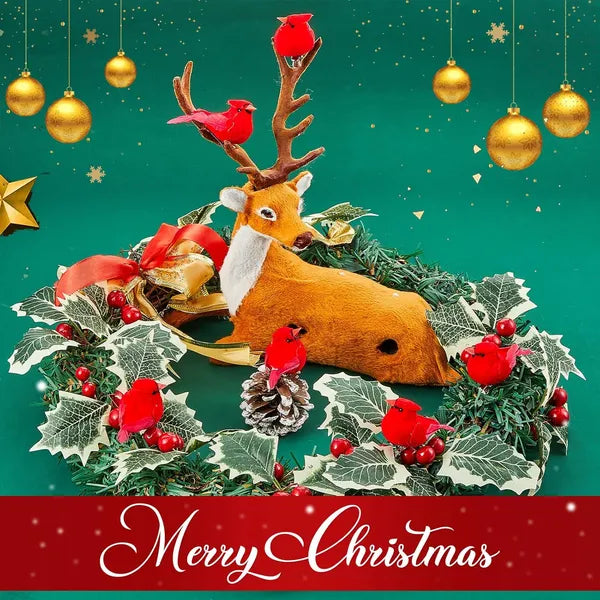 36 Pcs Red Cardinal Mini Ornaments with Clip for Christmas Tree