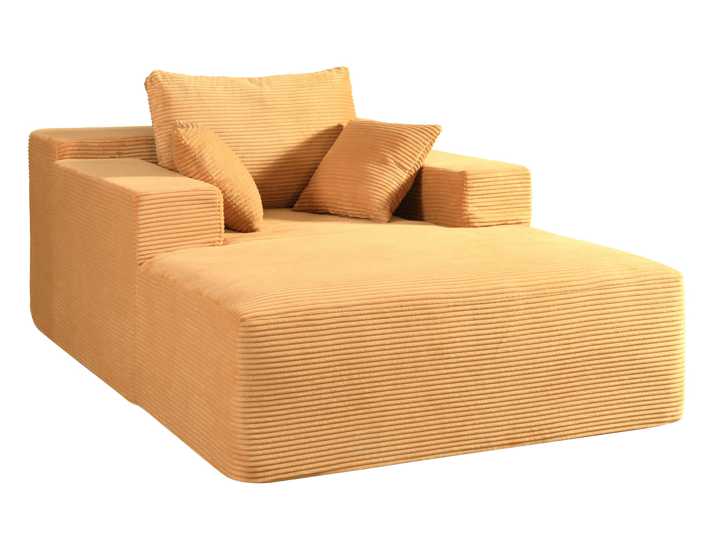 Convertible Chaise Lounge Chair Indoor Oversized Corduroy Couch With