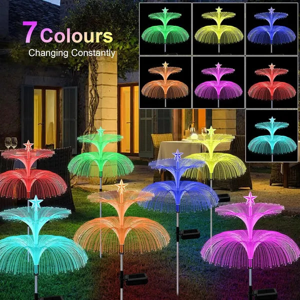 Solar Garden Lights - 4 Pack Color Changing Jellyfish Lights