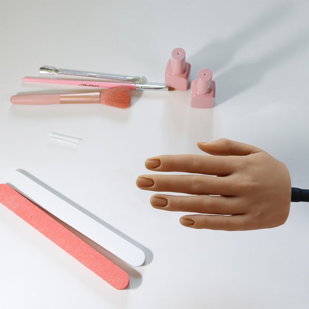 Nail Art Practice Hand Model Silicone Fake Realistic Training Fingers