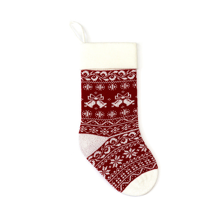 Christmas Gift Bag with Jacquard Yarn Decorative Holiday Holder