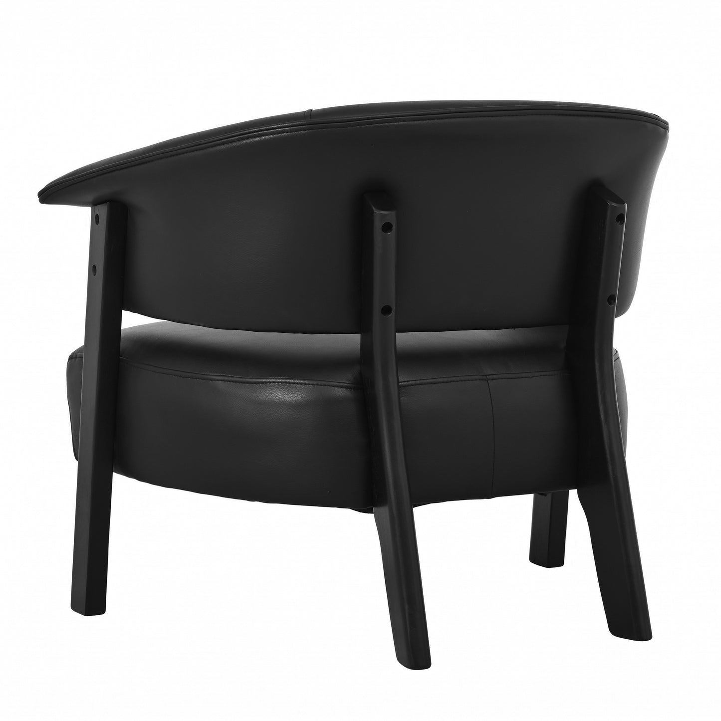 Faux Leather Wingback Accent Chairs Set of 2 - Black