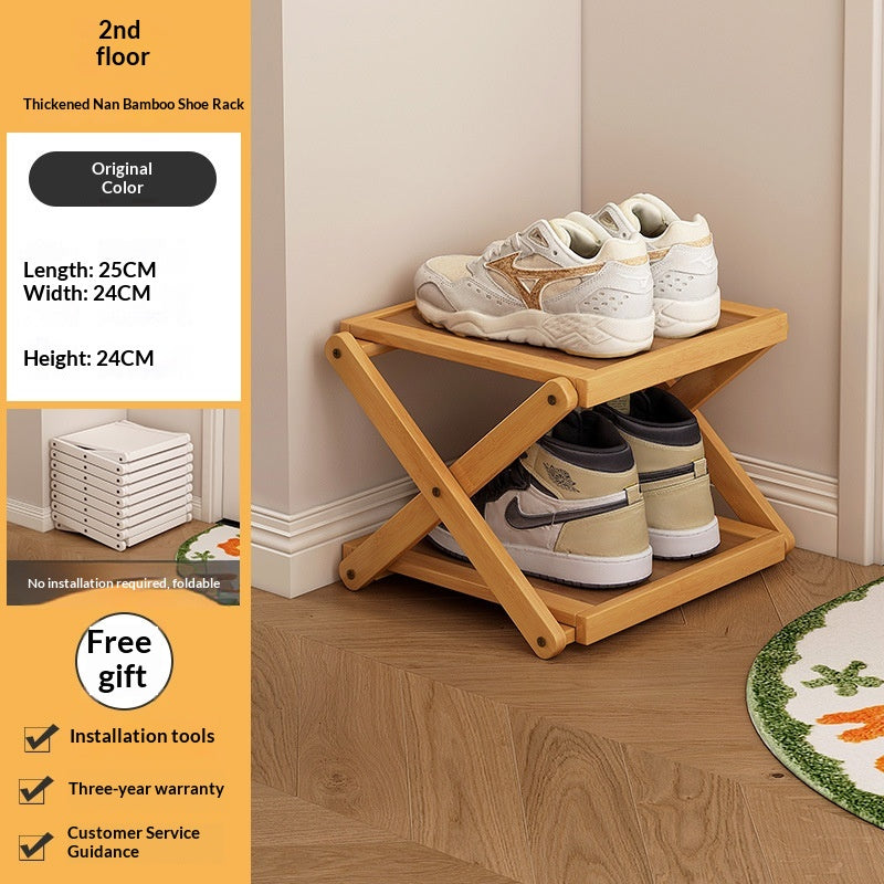 Foldable Shoe Rack for Entryway Space Saving No Assembly Needed