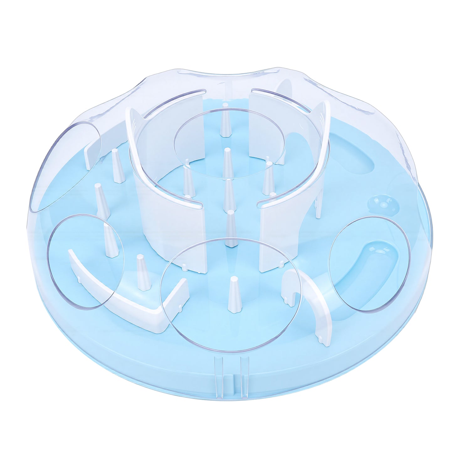 Interactive Cat Puzzle Feeder Food Dispenser Enrichment Toy for Pets - Blue