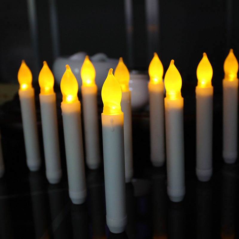 LED Halloween Christmas Candle Lamp Set - Flickering Cylindrical Decorative Lights