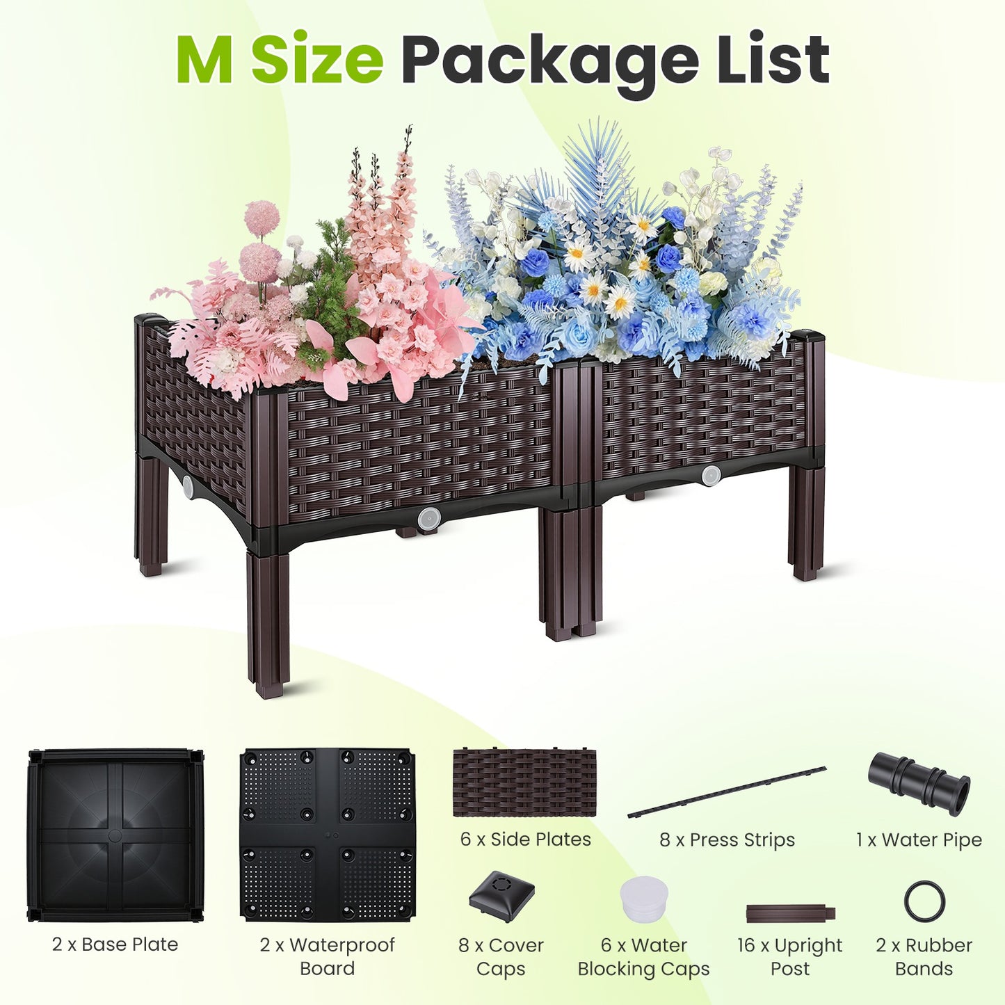Outdoor Raised Garden Bed with Legs and Self-Watering System - Multiple Sizes