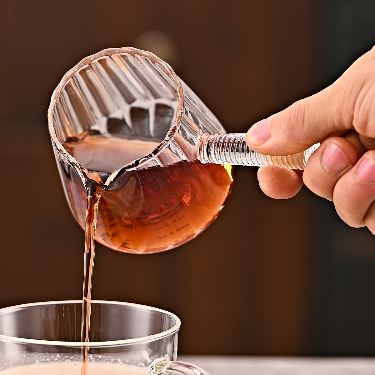 180ml Mini Coffee Cup with Glass Handle - Italian Style